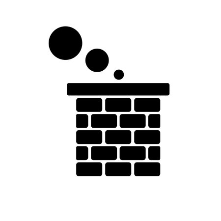 Black Chimney house christmas icon, flat designのイラスト素材