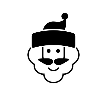 Santa Claus, simple Christmas black flat icon design, vector illustrationのイラスト素材