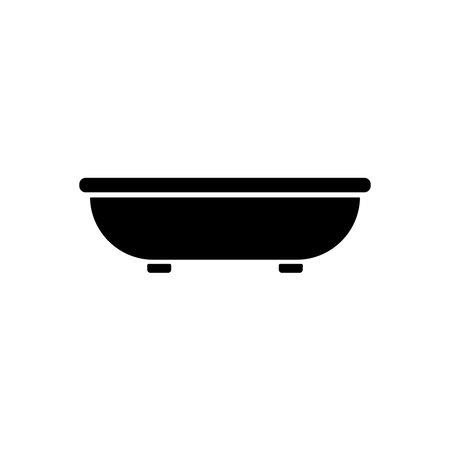 Black Bathtub icon vector, filled flat sign, solid pictogram isolated on white.のイラスト素材