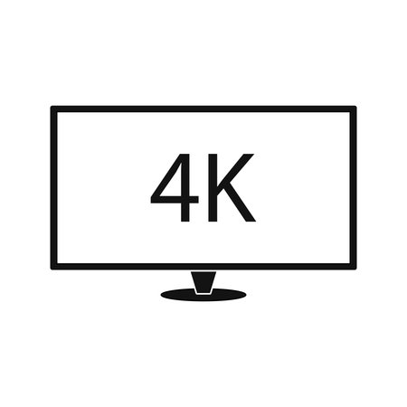 4k TV Vector Screen. UHD Sign. TV Ultra HD Resolution Format. Isolated Illustrationのイラスト素材