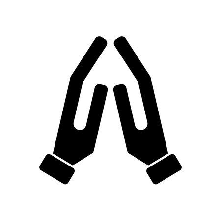 Pray or hands together in religious prayer flat vector icon for apps and websitesのイラスト素材