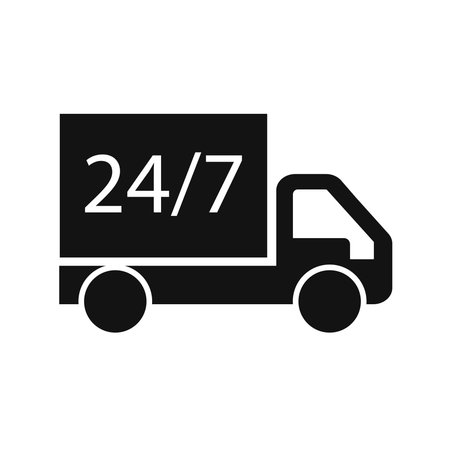 Delivery truck Icon. Vector flat style illustration isolated on white background. Vector Illustration.のイラスト素材