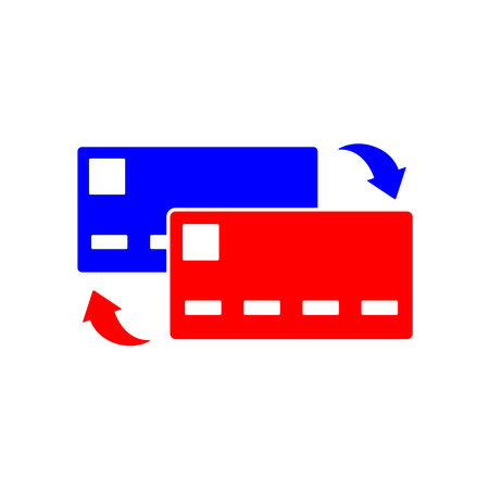 Card to card transaction, sending money services, currency exchange, flat designのイラスト素材