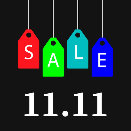 11.11 Shopping day sale banner, poster and flyer design. Global shopping world day.