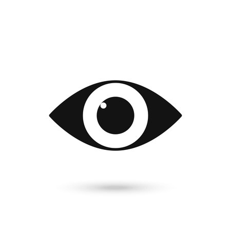 Simple eye icon vector. Eyesight pictogram in flat design style.のイラスト素材