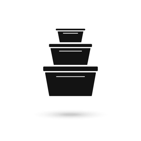 Black Baskets vector illustration flat design, cleaning or washing service concept.のイラスト素材