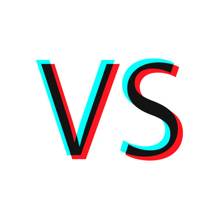 Versus letters . Letters V and S, flat style symbol. Isolated on white background.のイラスト素材