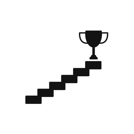 Steps to success or victory, flat designのイラスト素材