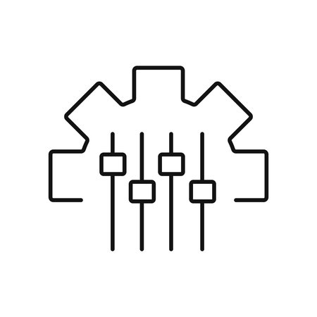 Mass Customization Vector Line Icon. Customization Conceptのイラスト素材