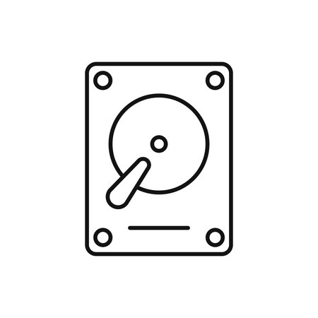 Vector hard drive disk, HDD flat color line icon.のイラスト素材