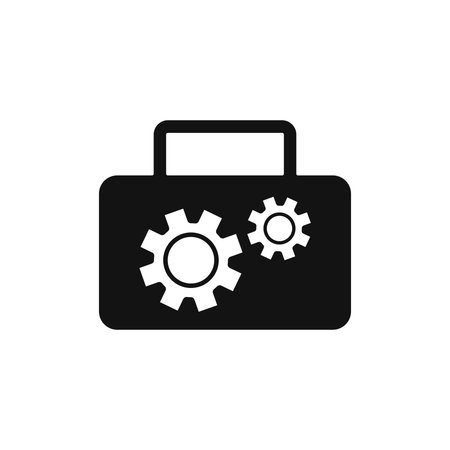 Black tool box icon, vector illustrationのイラスト素材