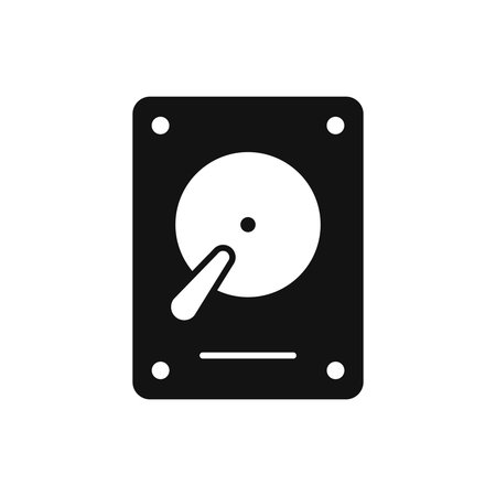 Vector hard drive disk, HDD flat black icon.のイラスト素材
