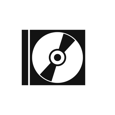 Vector Laser Disk in Black Box Icon