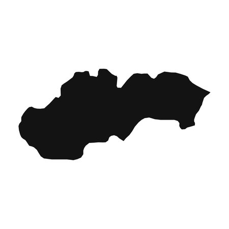 Vector Illustration of the Black Map of Slovakia on White Backgroundのイラスト素材
