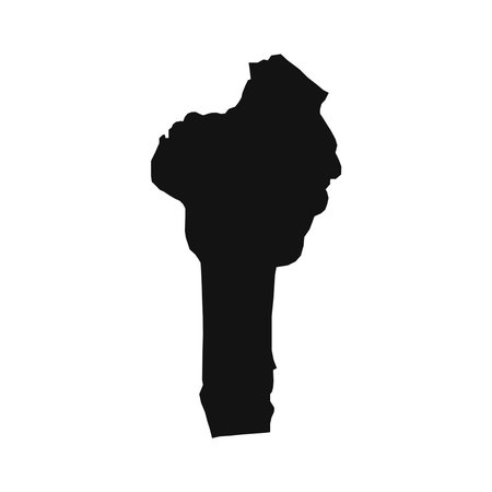 Vector Illustration of the Black Map of Benin on White Backgroundのイラスト素材