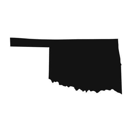 Oklahoma black map on white backgroundのイラスト素材