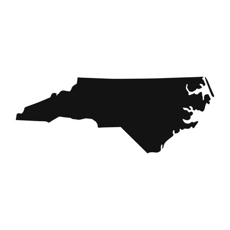 North Carolina black map on white backgroundのイラスト素材