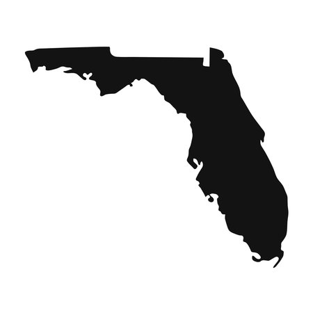 Florida black map on white backgroundのイラスト素材