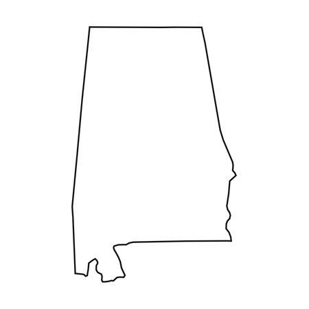 Alabama map on white backgroundのイラスト素材