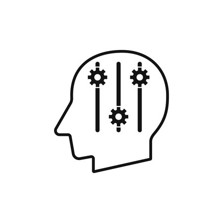 Human head with Mass Customization sign silhouette vectorのイラスト素材