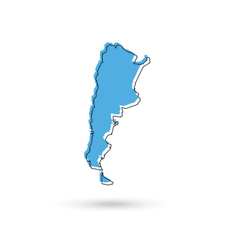 Argentina blue map on white backgroundのイラスト素材