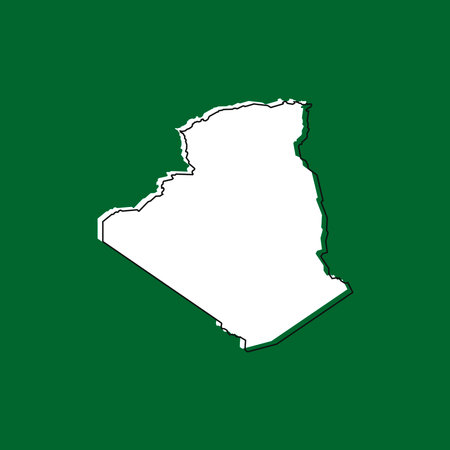 Vector Illustration of the Map of Algeria on green Backgroundのイラスト素材