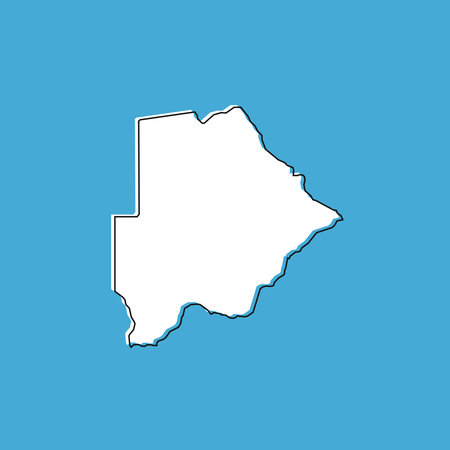 Vector Illustration of the Map of Botswana on Blue Backgroundのイラスト素材