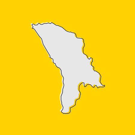 Vector Illustration of the Map of Moldova on yellow Backgroundのイラスト素材