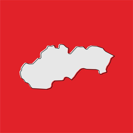 Vector Illustration of the Map of Slovakia on red Backgroundのイラスト素材