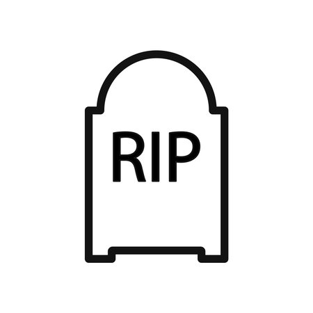 Tombstone with the inscription RIP. Element of Halloween illustration.のイラスト素材