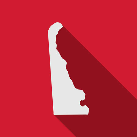 Delaware state map with long shadowのイラスト素材