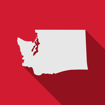 Washington state map with long shadowのイラスト素材