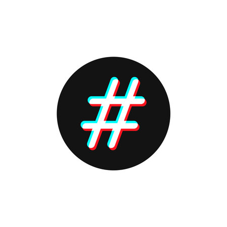 Hashtag button, social media modern designのイラスト素材