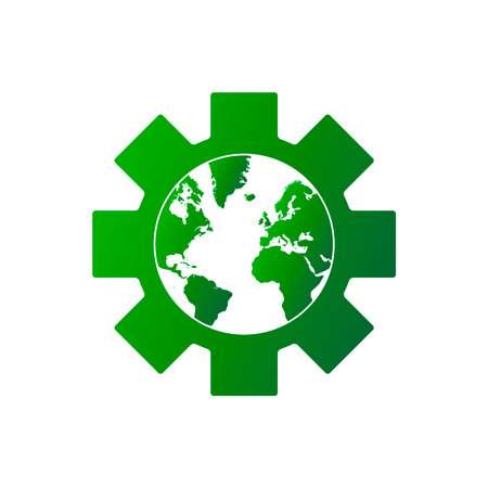 Planet earth in a cog, eco conceptのイラスト素材