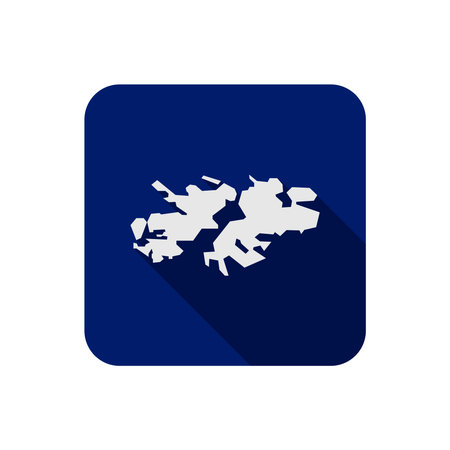 Falkland Islands map on blue square with long shadowのイラスト素材