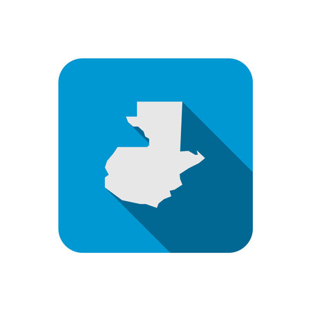 Guatemala map on blue square with long shadowのイラスト素材