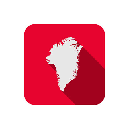 Greenland on red background with long shadowのイラスト素材