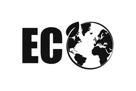 Eco friendly icon with globeのイラスト素材