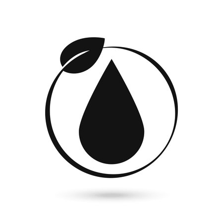 Natural water drop icon, eco concept signのイラスト素材
