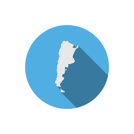 Argentina map on blue circle with long shadowのイラスト素材