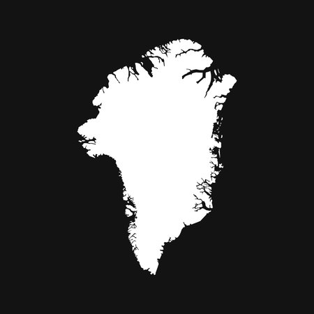Detailed vector map of Greenland on black backgroundのイラスト素材