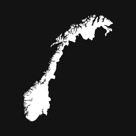 Map of Norway solated on Black background.のイラスト素材
