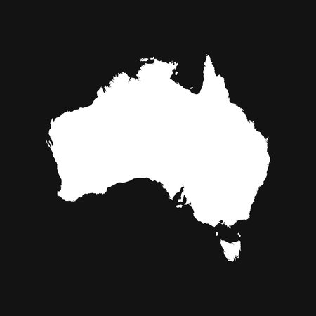 Map of Australia on Black Backgroundのイラスト素材