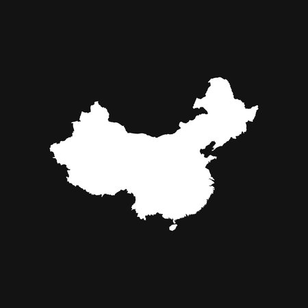 Map of China on Black Backgroundのイラスト素材