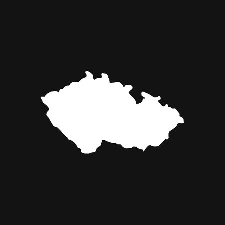 Map of Czech Republic on Black Backgroundのイラスト素材