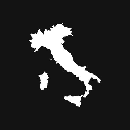 Map of Italy on Black Backgroundのイラスト素材