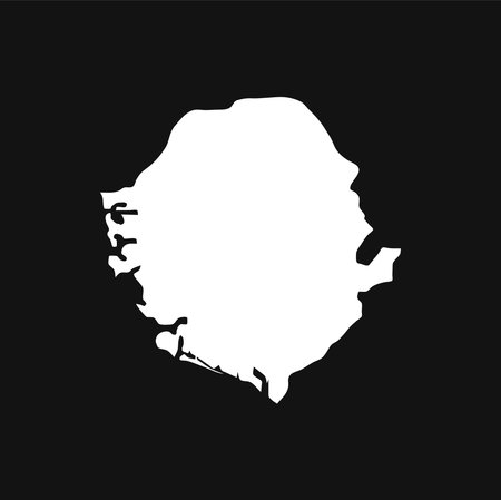 Map of Sierra Leone on Black Backgroundのイラスト素材