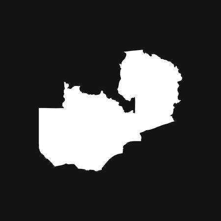Map of Zambia on Black Backgroundのイラスト素材