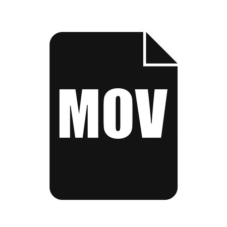 MOV File Icon, Flat Design Styleのイラスト素材