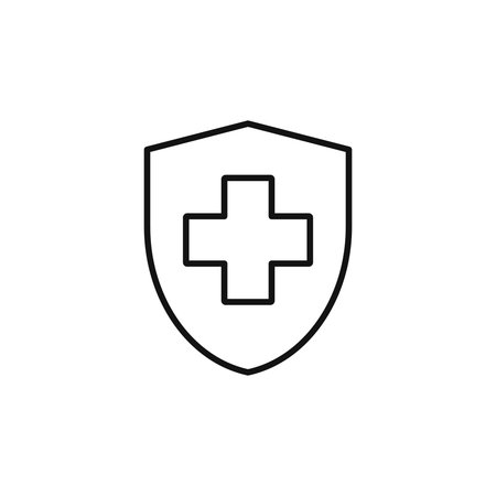 Medical health protection shield with cross.のイラスト素材